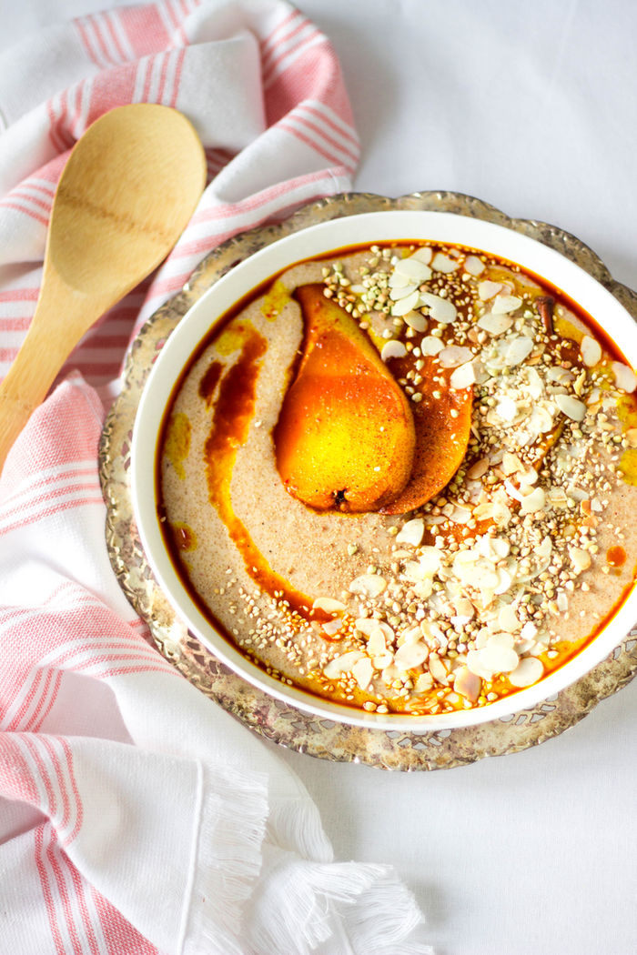CHAI MASALA AMARANTH PORRIDGE | SAFFRON PEARS