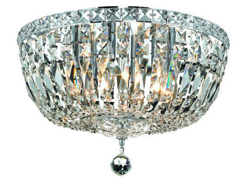 Thumbnail: Elegant 6 Light 16 in. Chrome Flush Mount Ceiling Light Royal Cut - V2528F16C/RC