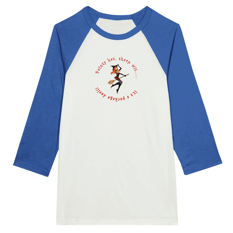 Thumbnail: Unisex 3/4 sleeve Raglan T-shirt - Pointy Hat
