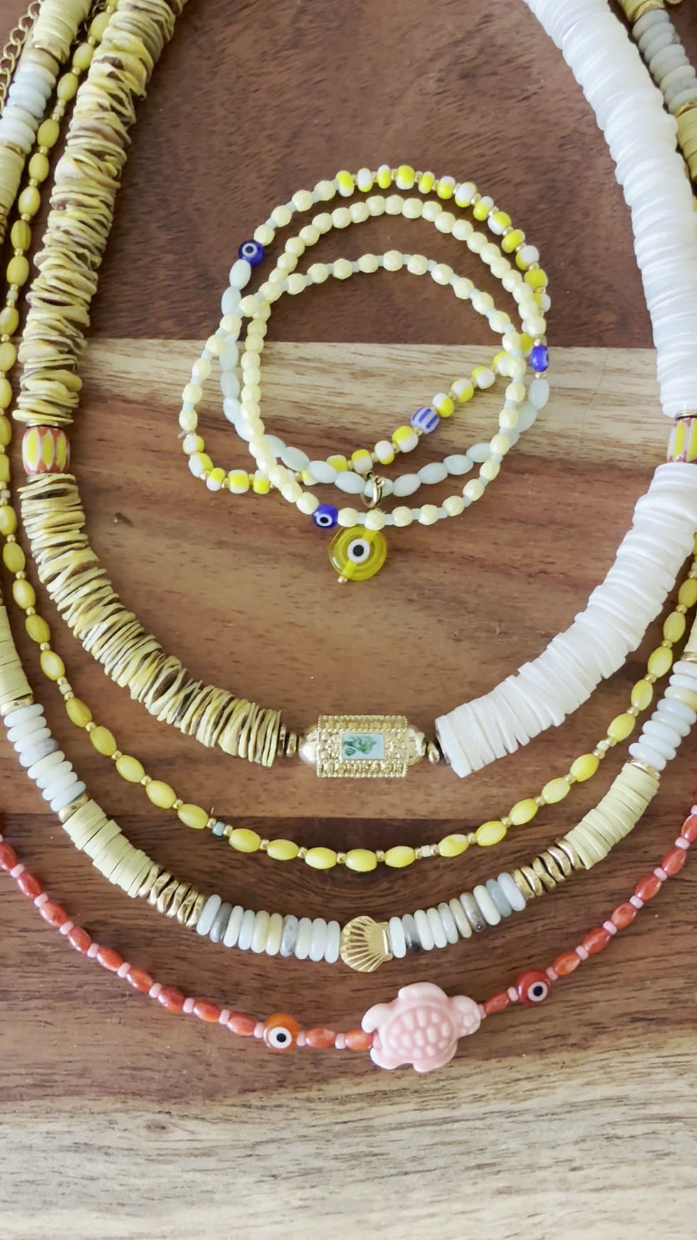 Thumbnail: COLLIER PALMA  perles Amazonite perles Heshi