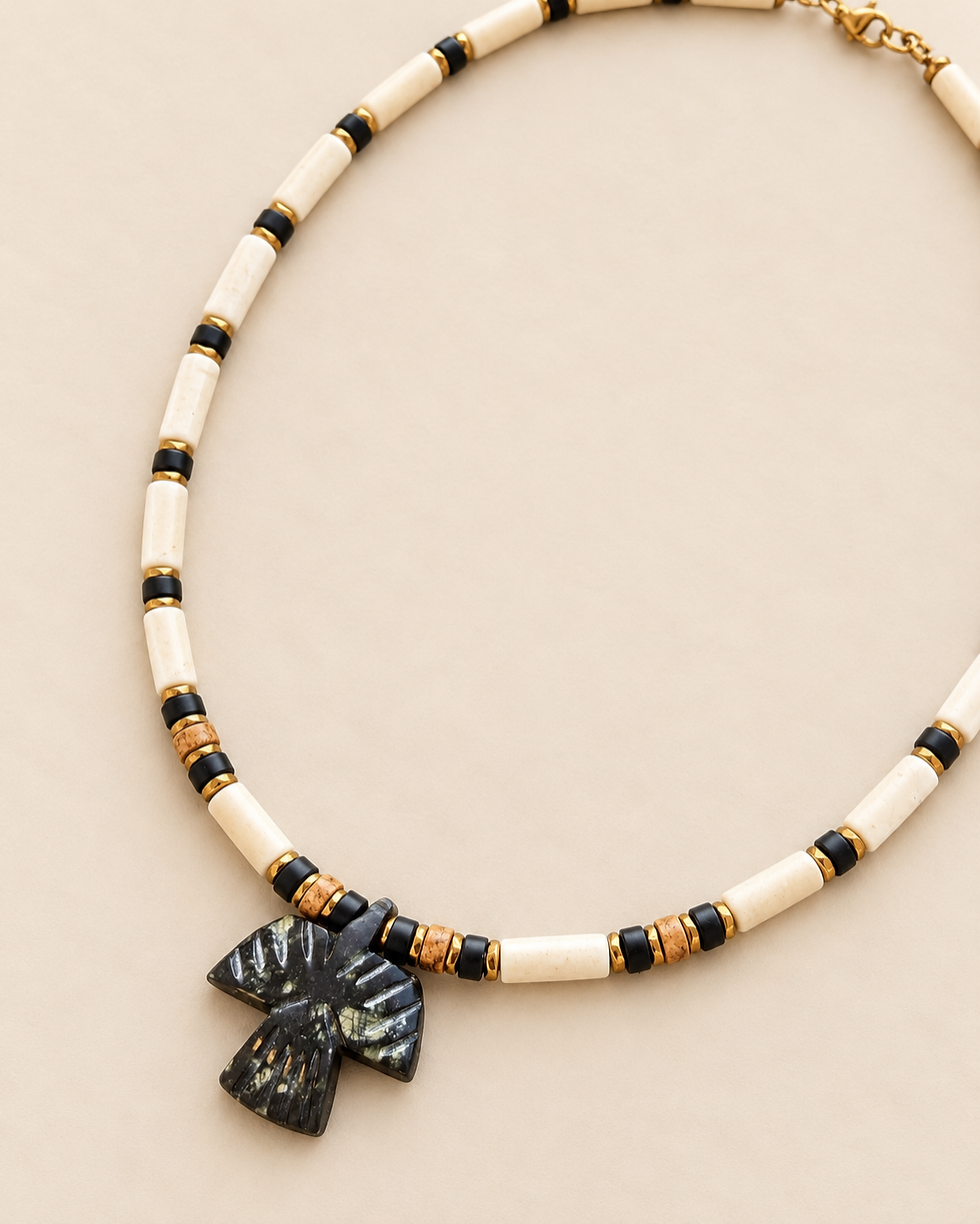 Miniature : COLLIER APONI, collier amérindien, animaux Zuni