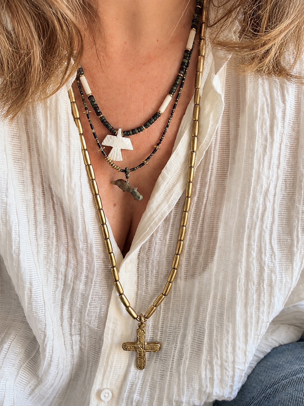 Miniature : COLLIER NAYELI, collier amérindien, animaux Zu