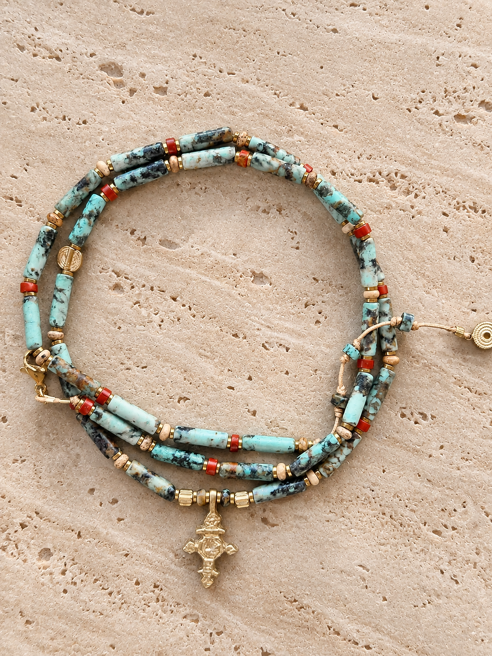 Thumbnail: SAUTOIR AMANI, collier amérindien,inspiration Ethnique.
