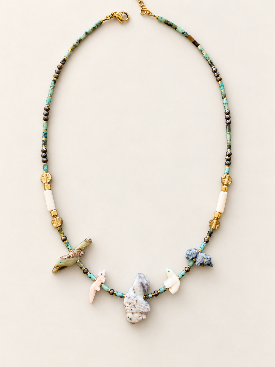 COLLIER KAYA, collier amérindien, animaux Zuni