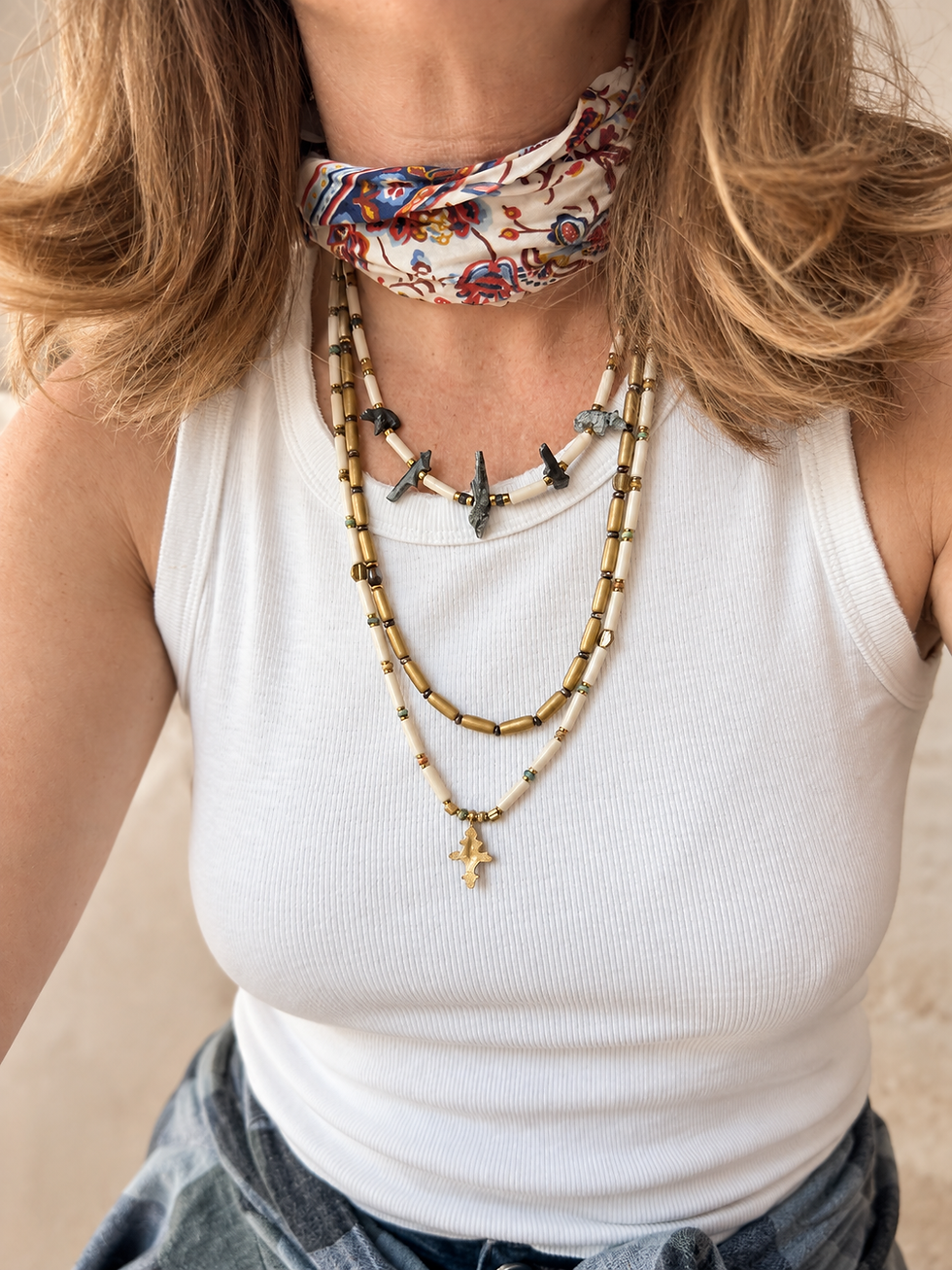 Miniature : COLLIER AIYANA, collier amérindien, animaux Zuni