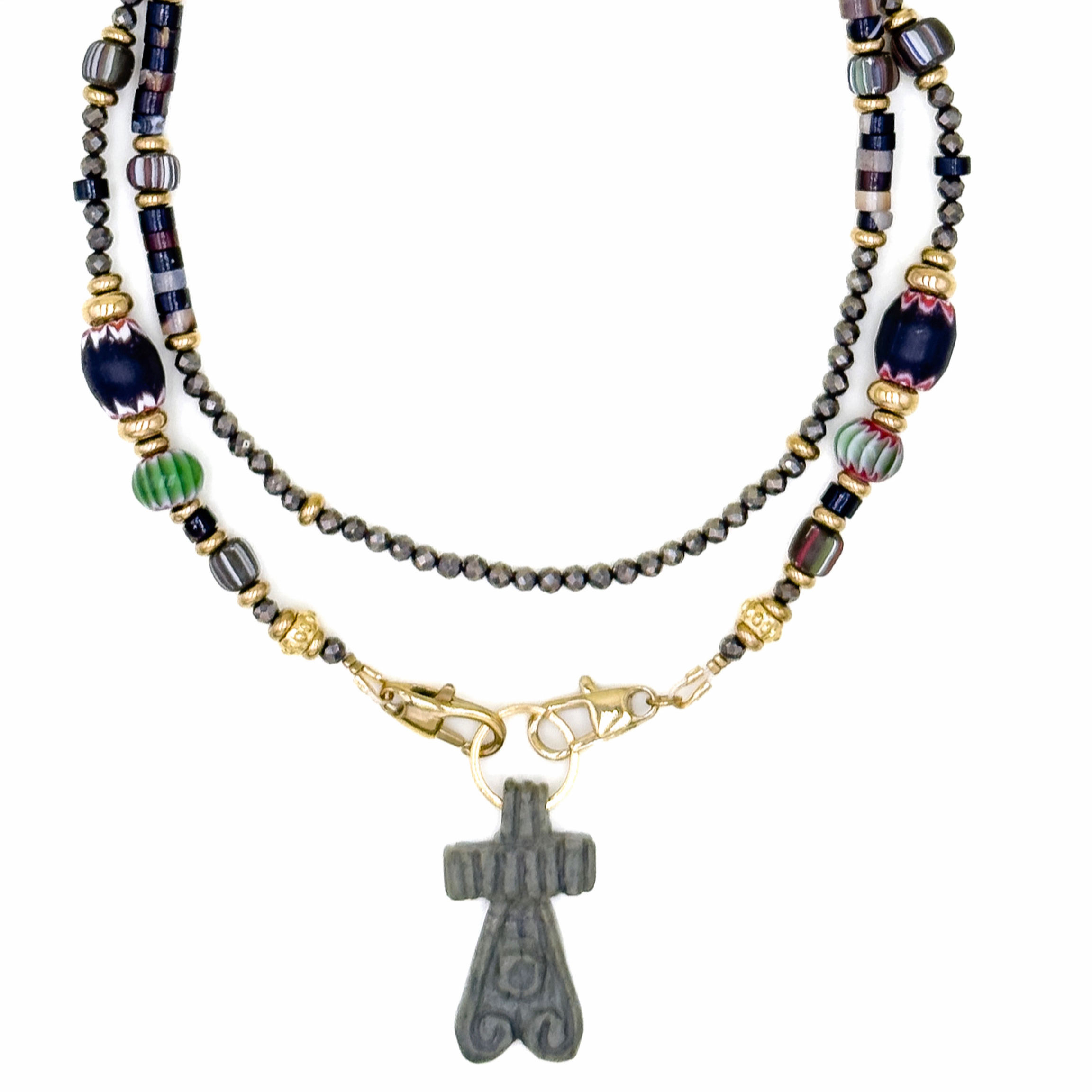 COLLIER CORDON inspiration amérindien, pendentif totem.