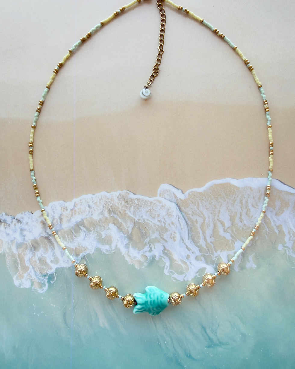 Miniature : COLLIER Néréa  perles miyuki pendentif poisson