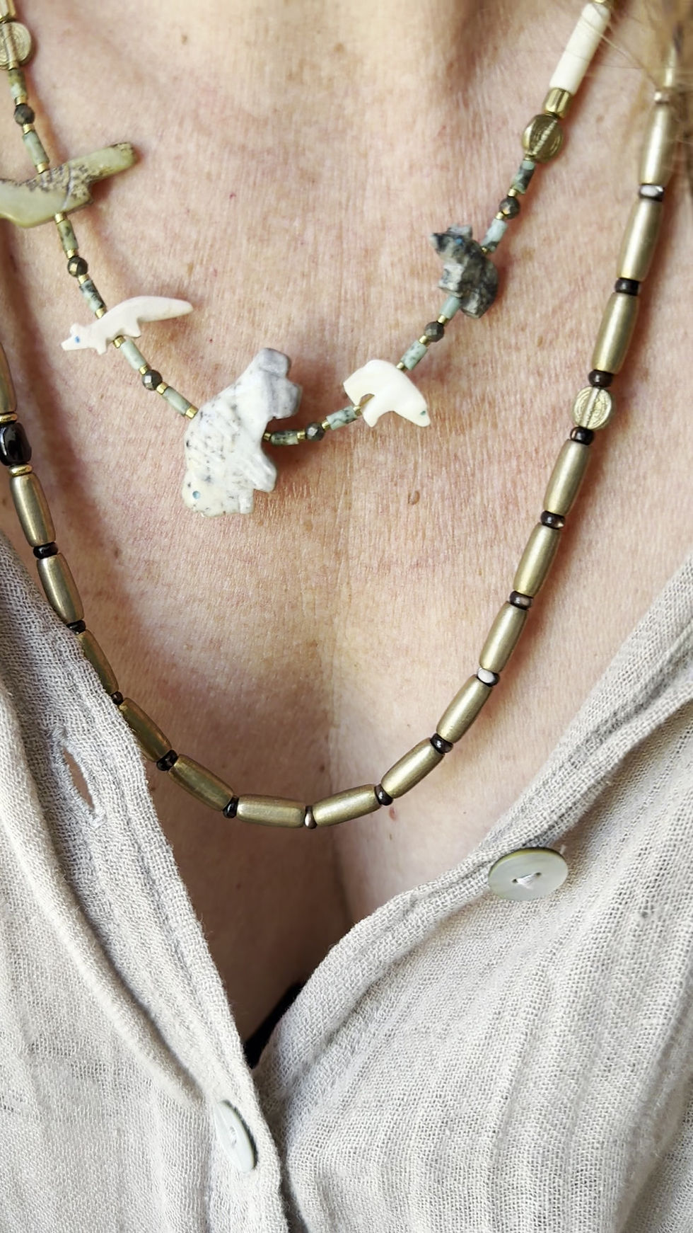 Miniature : COLLIER KAYA, collier amérindien, animaux Zuni