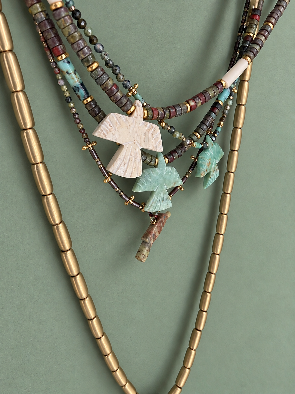 Miniature : COLLIER NAYELI, collier amérindien, animaux Zu