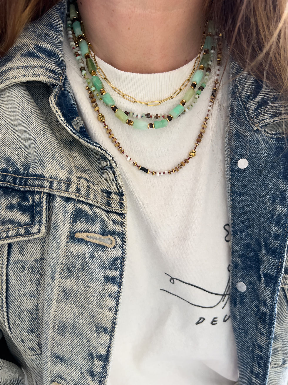 Miniature : Cordon personnalisable perles Heishi Jaspe paysagé d'afrique.