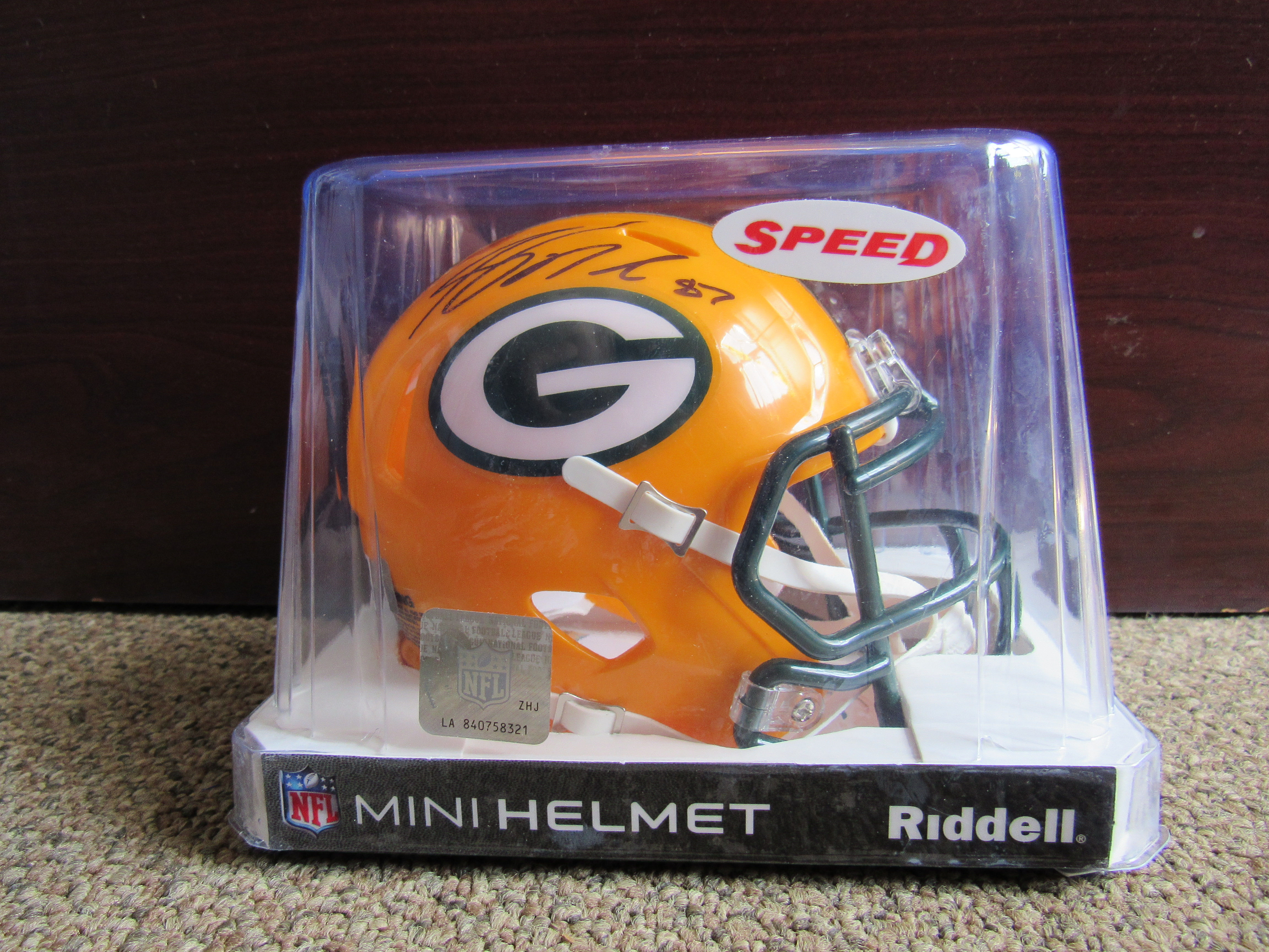 Jordy Nelson Signed Mini Helmet