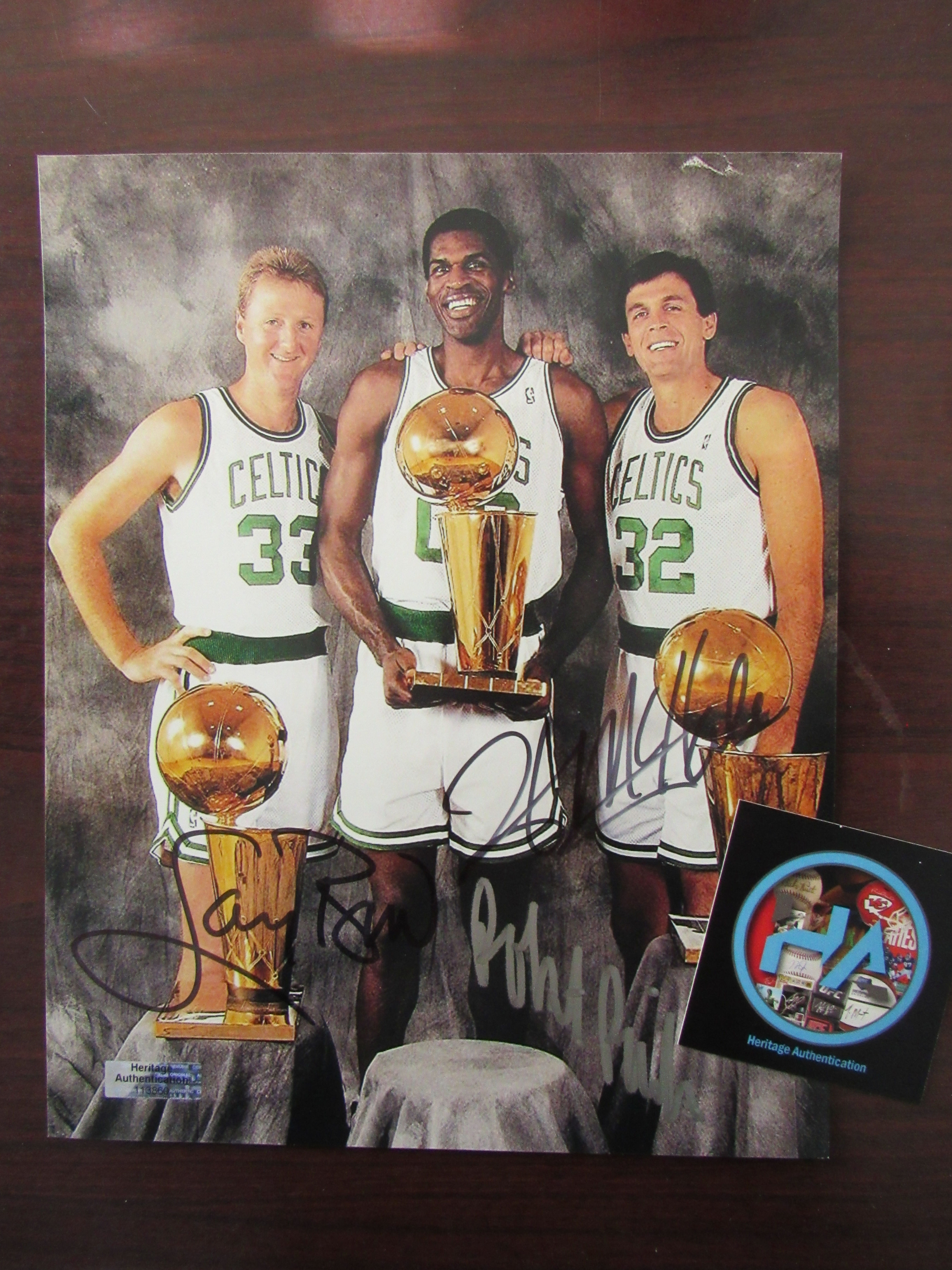 Larry Bird, Robert Parish & Kevin McHale Signed Picture