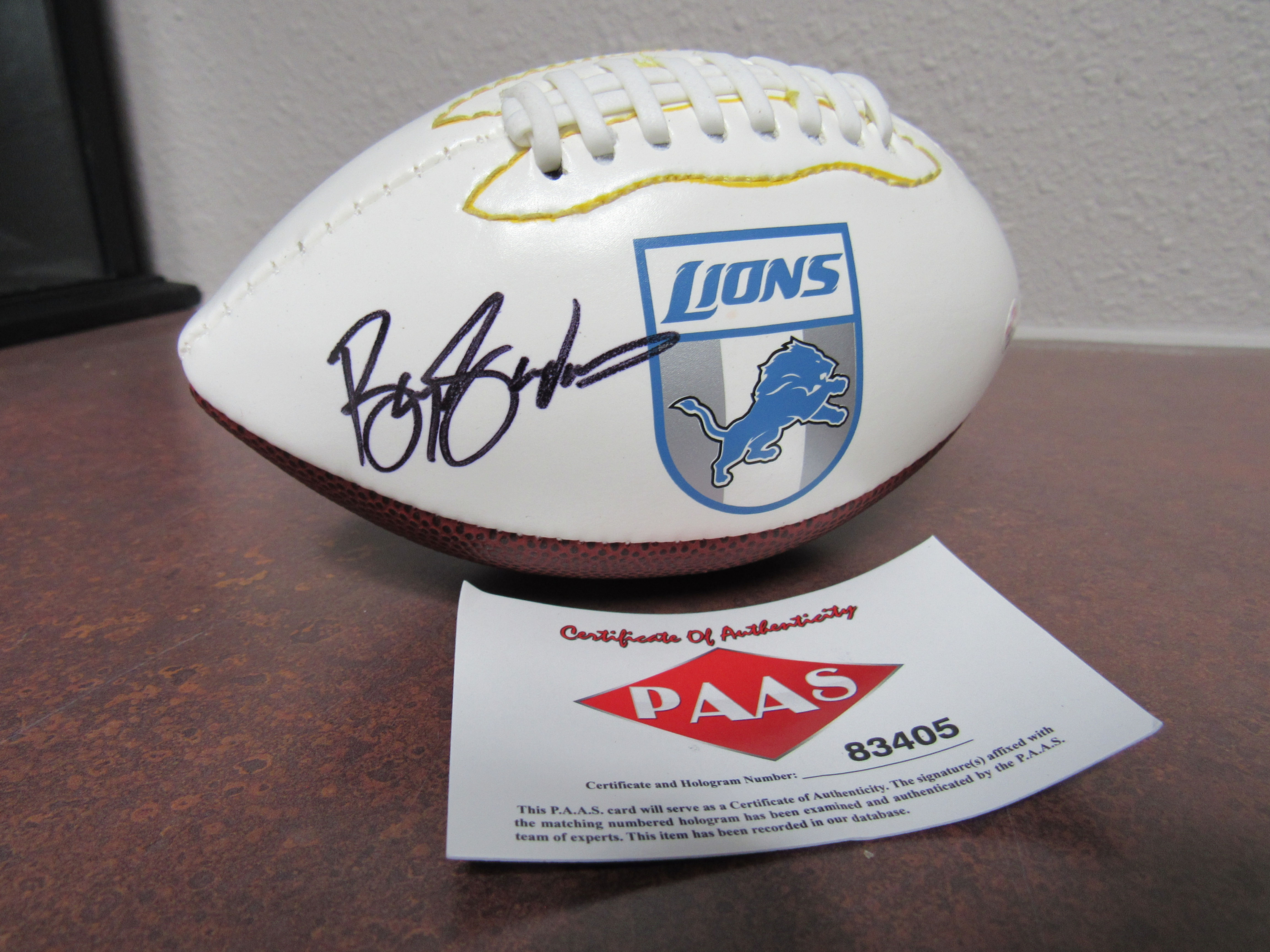 Barry Sanders Signed Mini Football