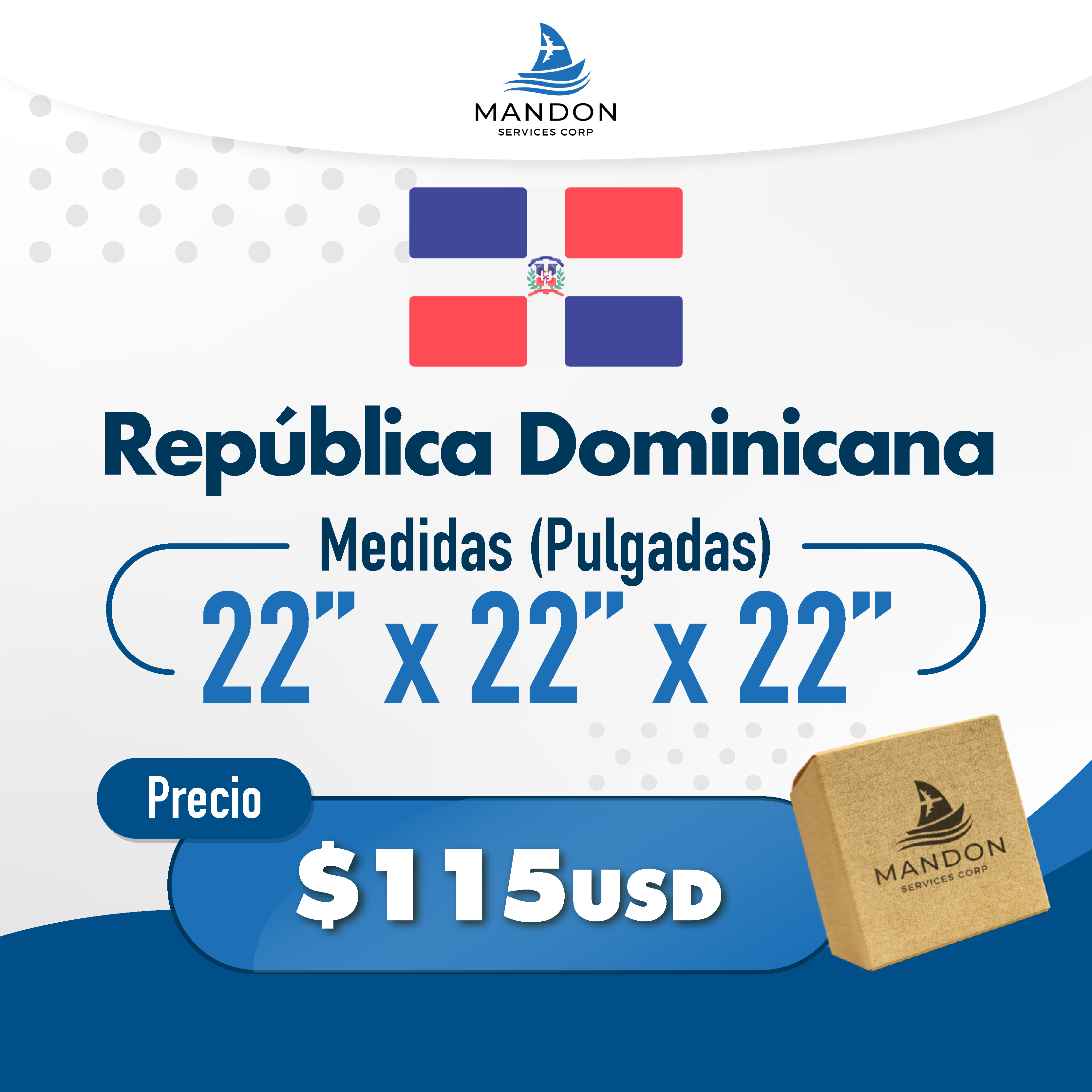 Caja a Rep. Dominicana 22x22x22