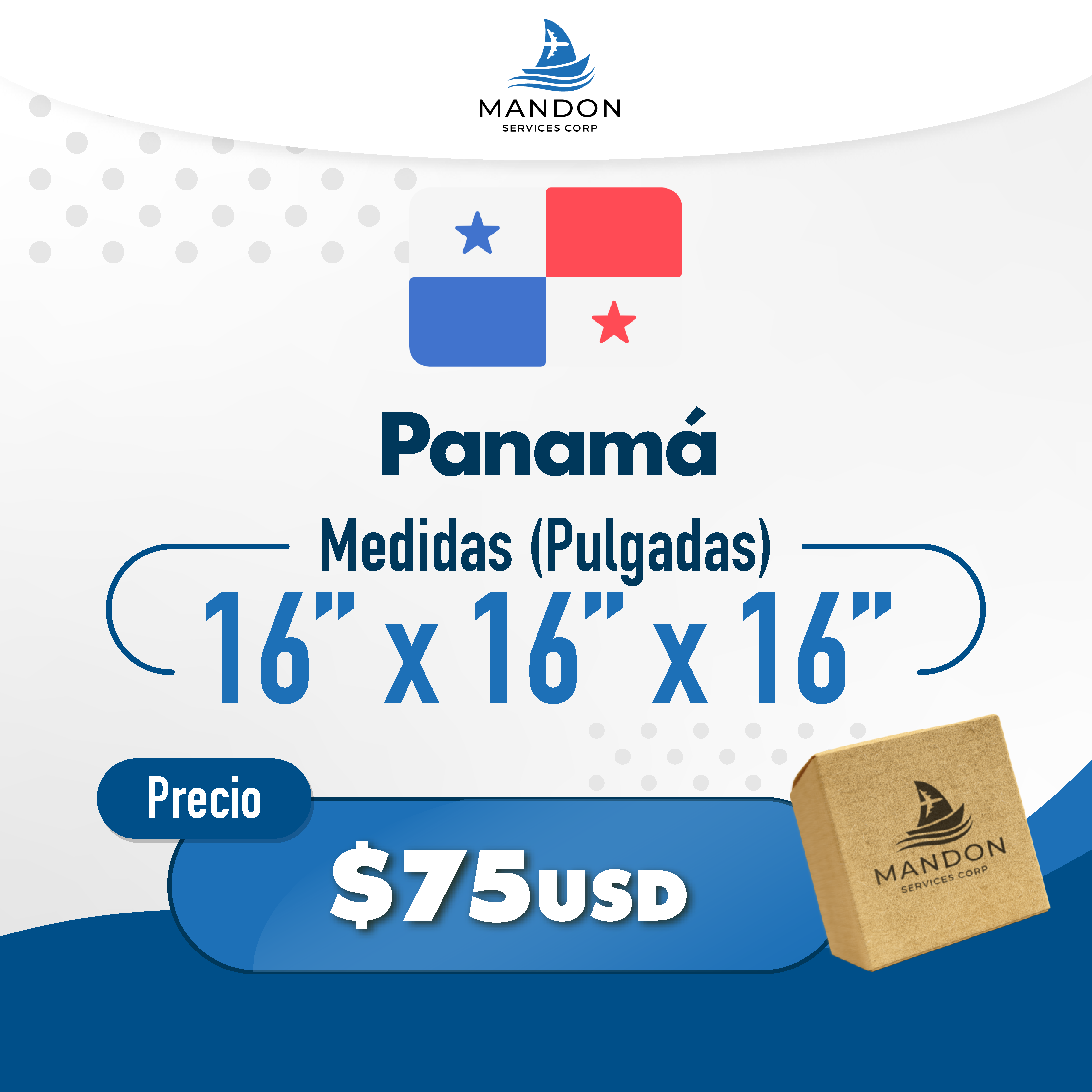 Caja a Panamá 16x16x16