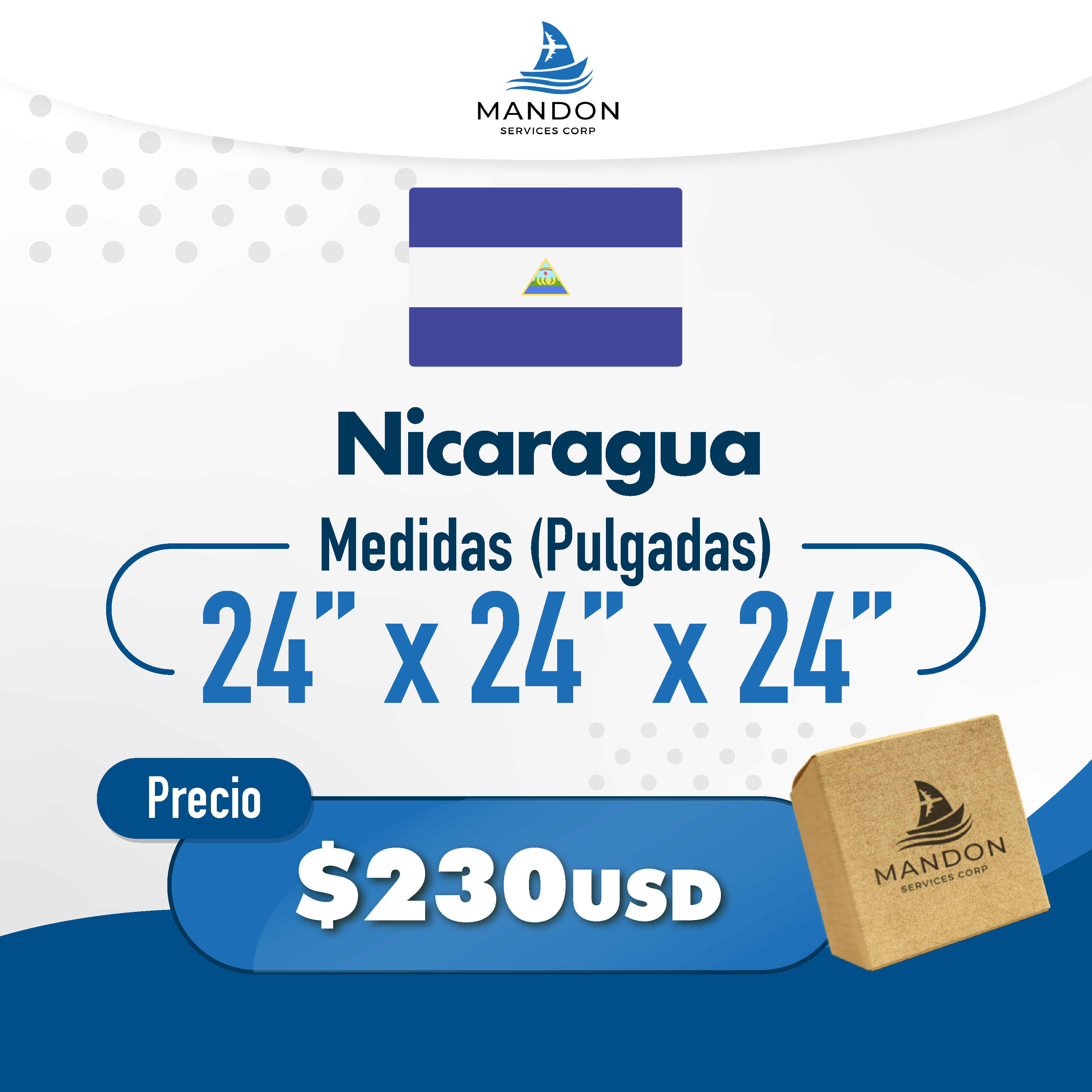 Caja a Nicaragua 24x24x24