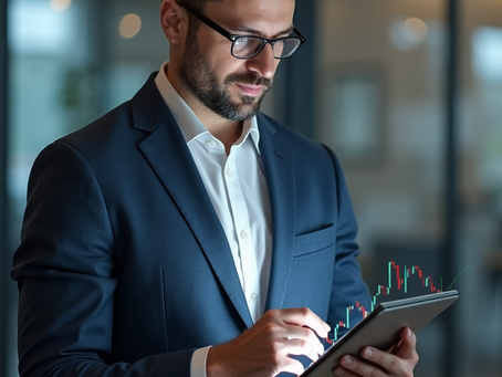 Analyst reviewing franchise working capital figures on a tablet