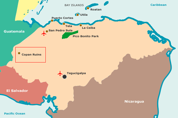Honduras Map.