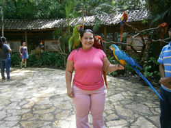 Young woman with native birds.