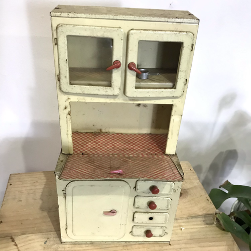 C. 1950’s/1960’s Tinplate Toy Kitchen Cupboard Antique ideology