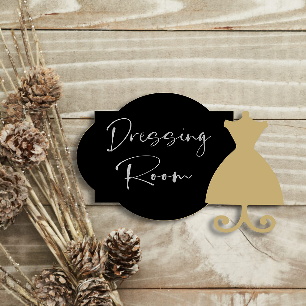 Thumbnail: Metal, Custom Dressing Room Door or Wall Sign, 16 Inches Wide, A-10