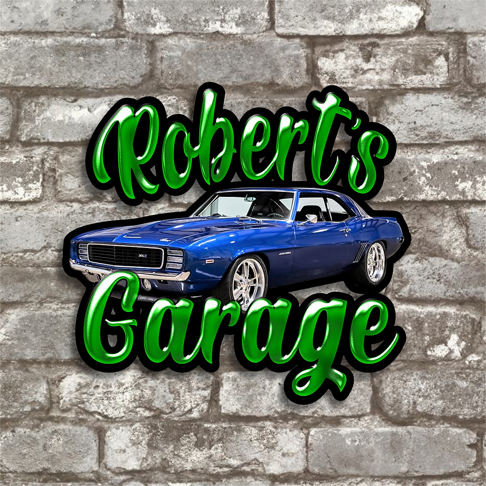 Thumbnail: Personalized Metal Garage Sign With Your Vehicle, 18 inches, E-8