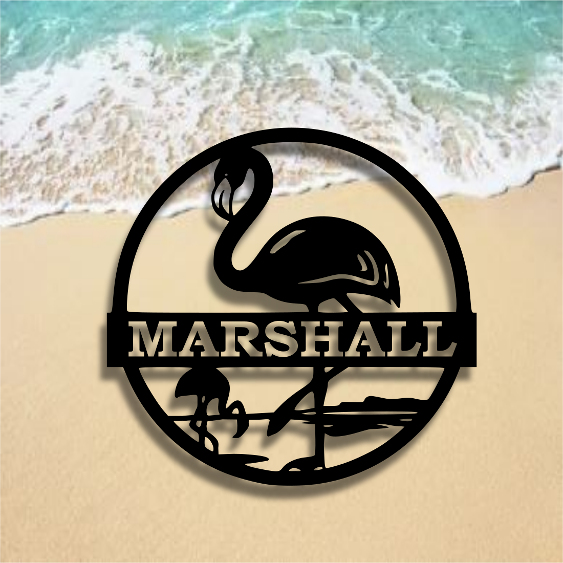 Personalized Metal Flamingo Monogram, 16 Inches, B-7