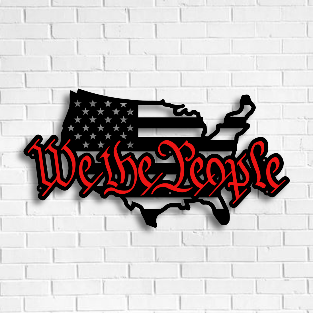 Metal, We the People Wall Decor, 17 Inches Wide, F-11