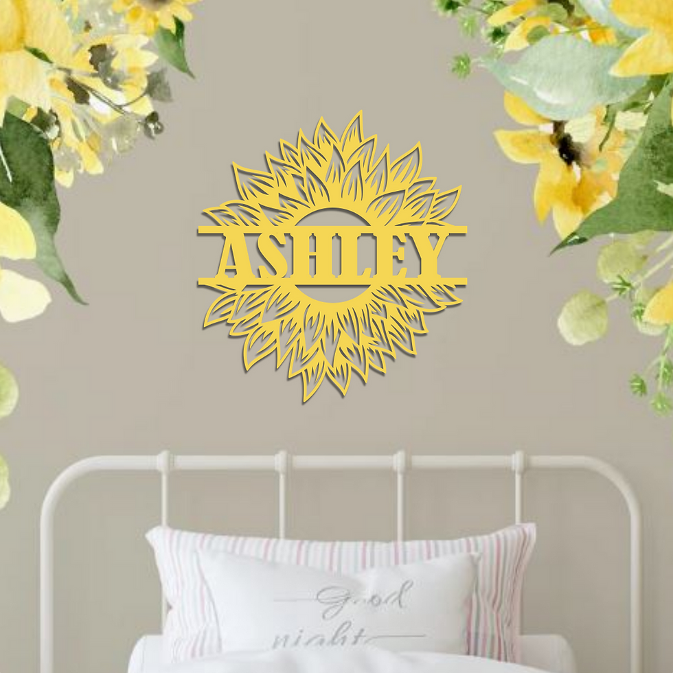 Thumbnail: Personalized Metal Sunflower Monogram, 16 Inches, B-6