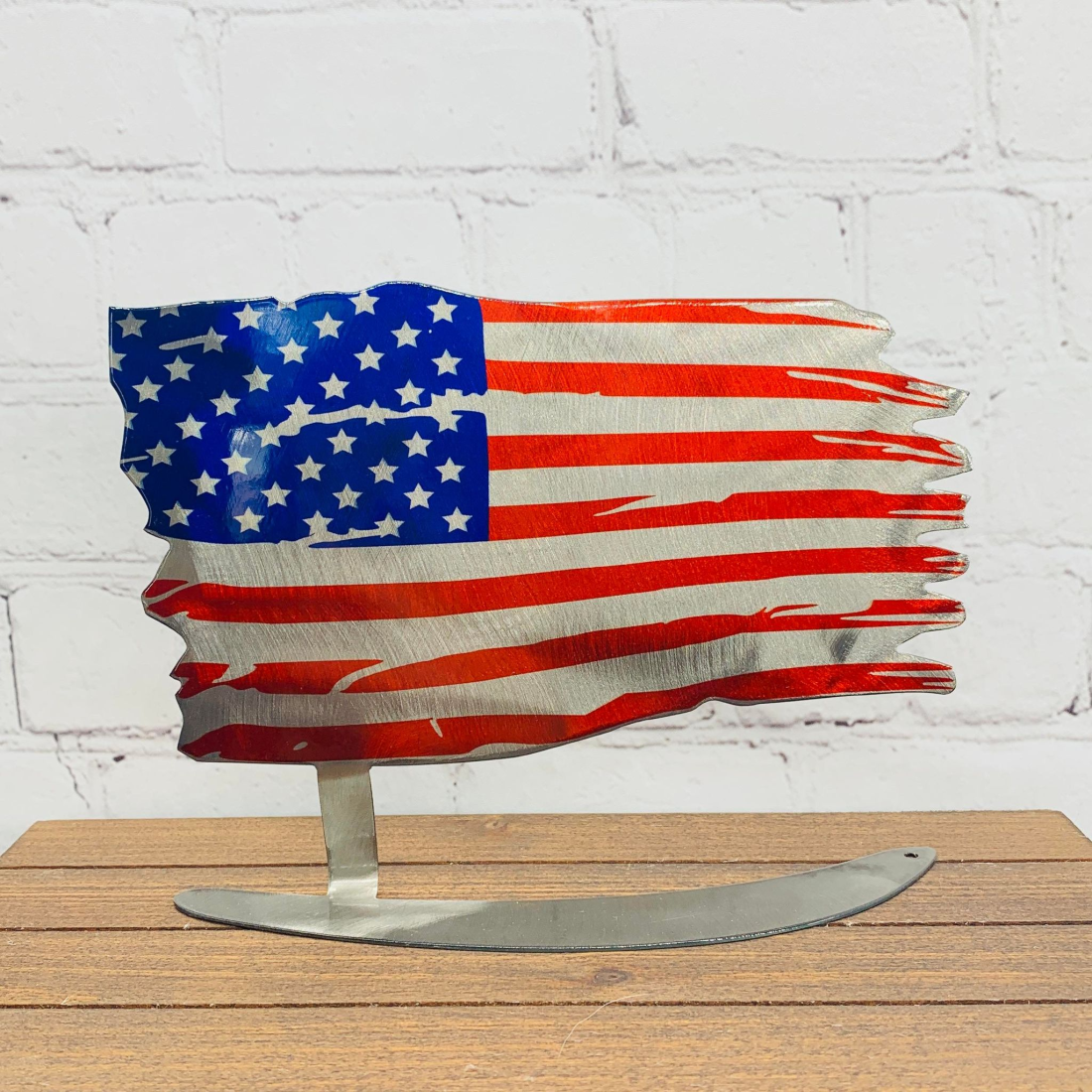 American and Thin Line Desktop Tattered Flags, F-18