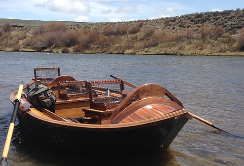 Wood Drift Boat in the Water