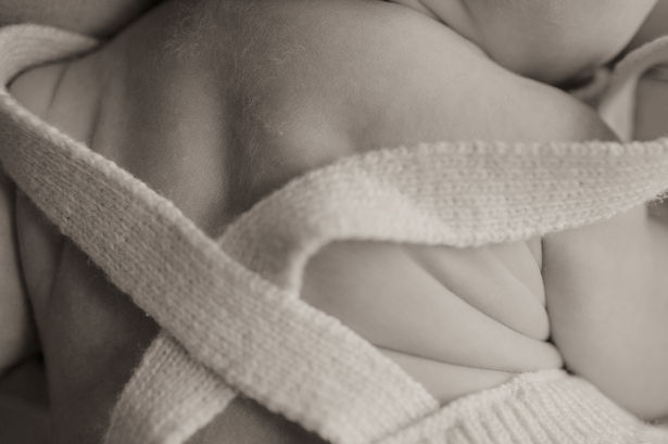 Liverpool in home newborn photoshoot baby back rolls