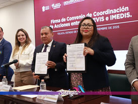 Firman convenio IMEVIS e IMEDIS para garantizar vivienda digna a personas con discapacidad en Edoméx