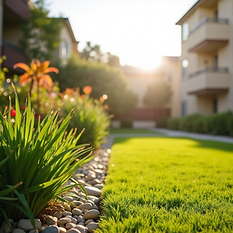 A-pristine-well-maintained-HOA-community-garden-under-the-bright-Los-Angeles-sun-with-prof