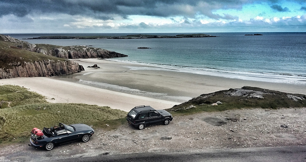 Fiat Panda 998 and MX5 Mk1 on NC500 road trip adventure