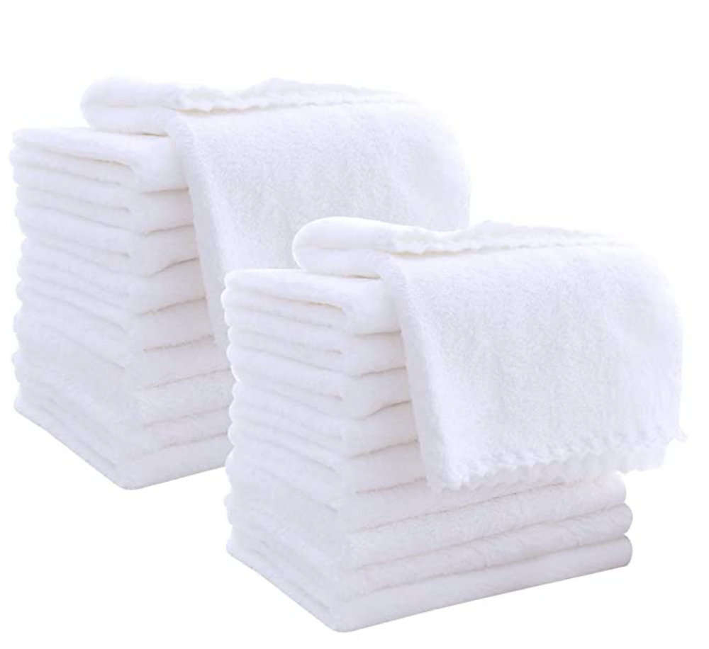 20 Pack Large Burp Cloths for Baby - 20" by 10" Ultra Absorbent Burping Cloth, Hand Washcloths, Newborn Towel - Milk Spit Up Rags - Burpy Cloths for Unisex, Boy, Girl - Burp Cloths Set(White)
