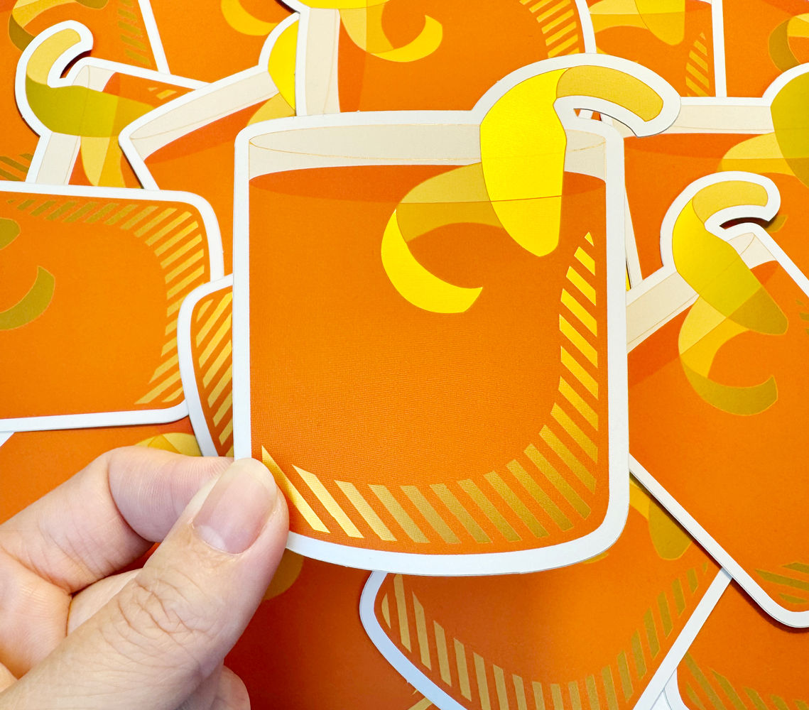 Negroni Matte Metallic Sticker