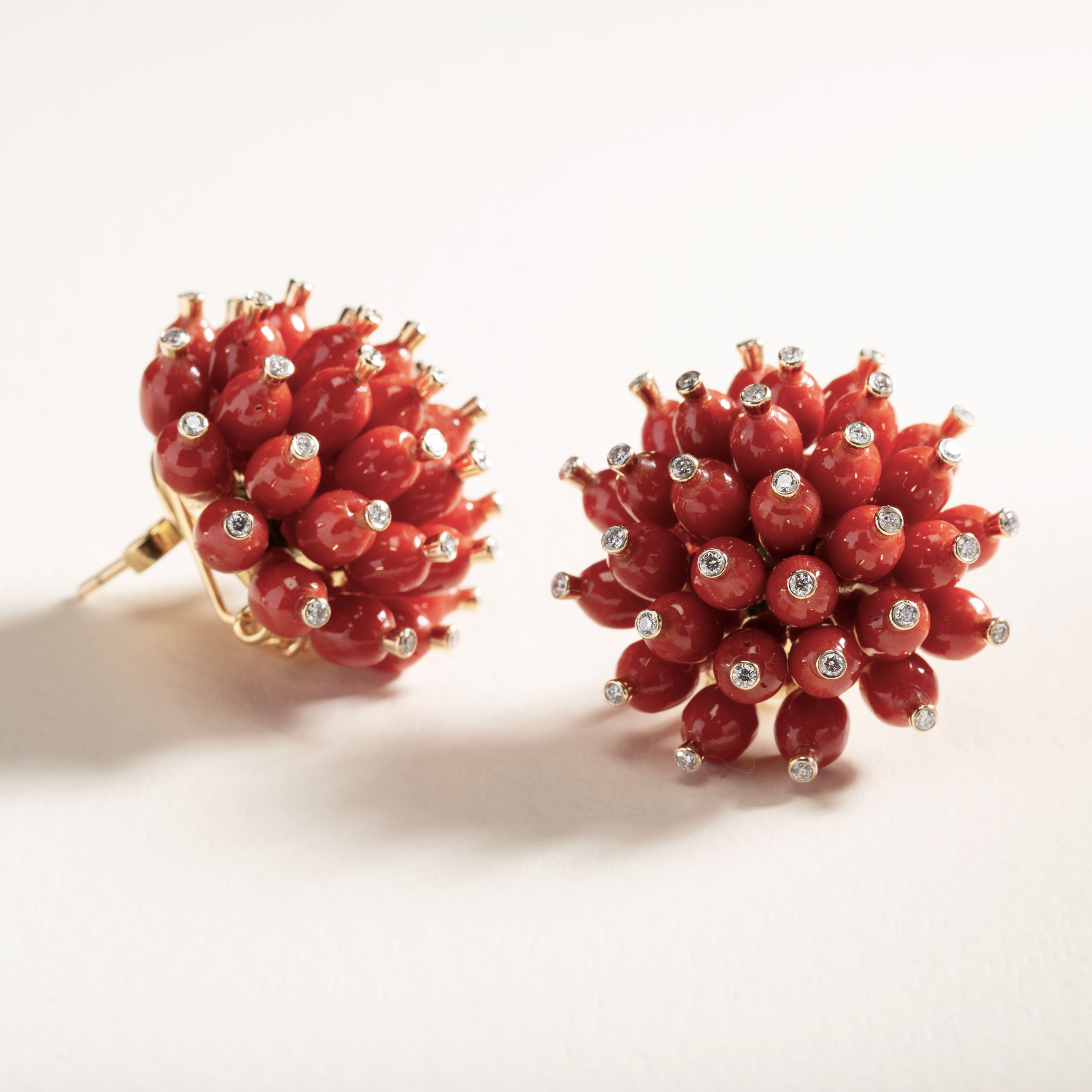 Coral Star Burst Earrings
