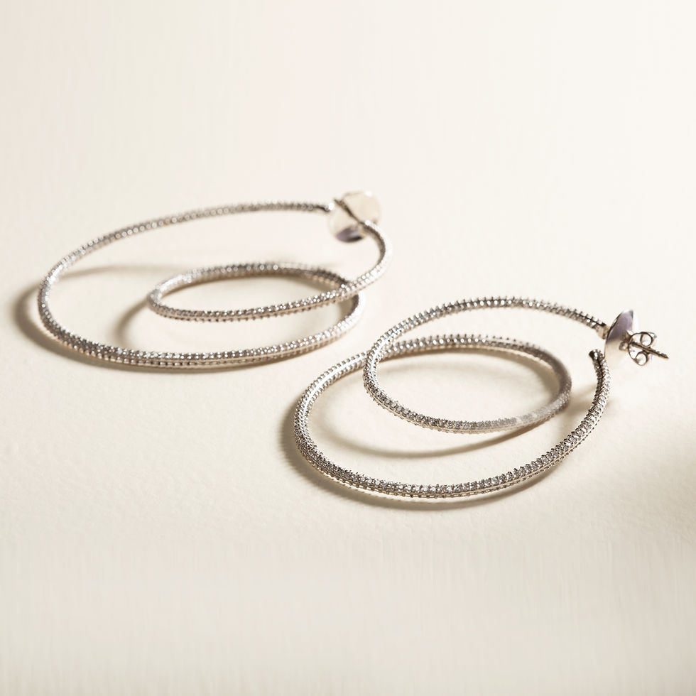 Large Black and White Diamond Day and Night Hoops