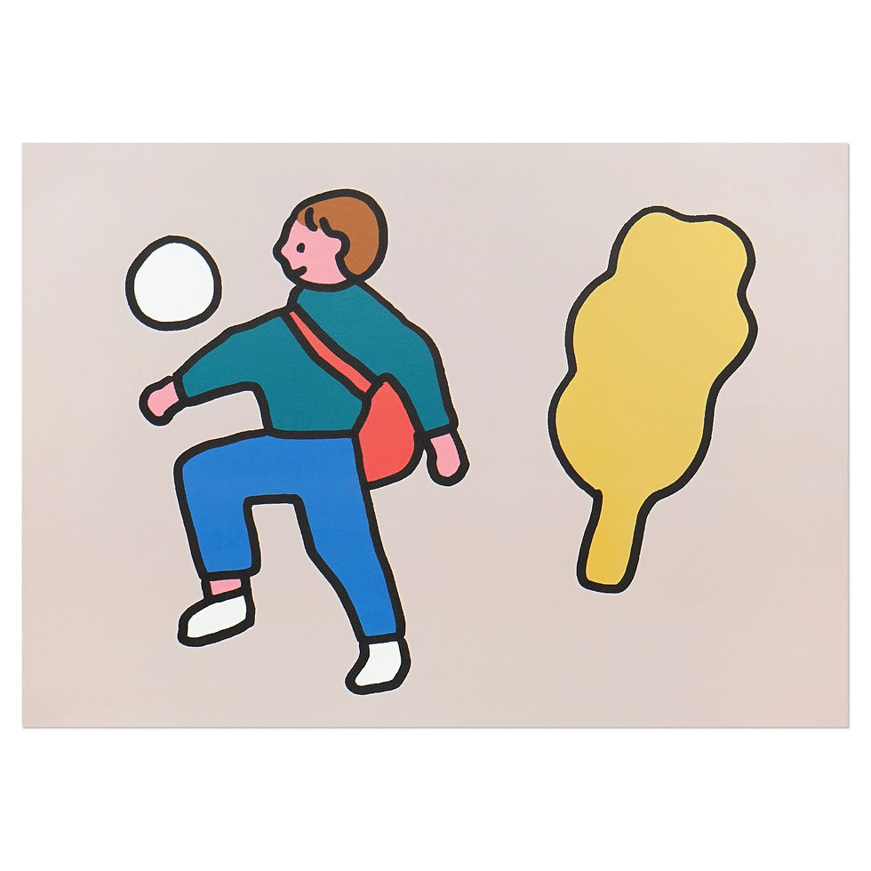 BOY PLAYING BALL | A3 poster