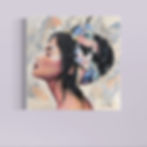 The painting woman with bandana