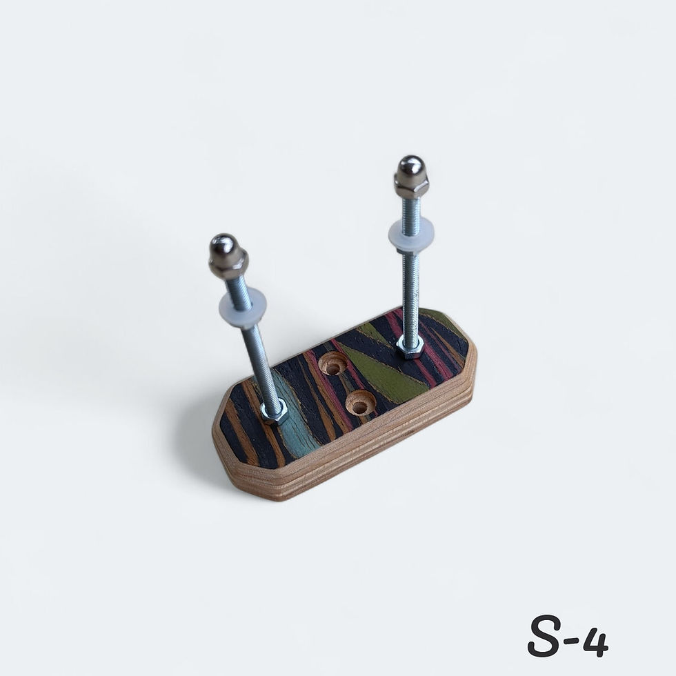 Thumbnail: Wall mount - Recycled skateboard - Octagon marquetry