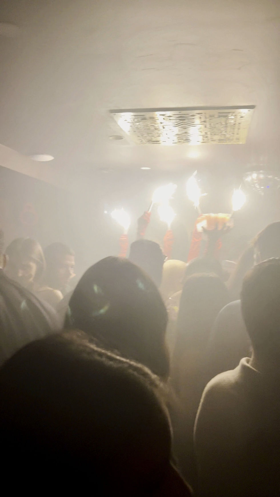 Nightclub bottleshow at Henderson's by the Windmill Soho.