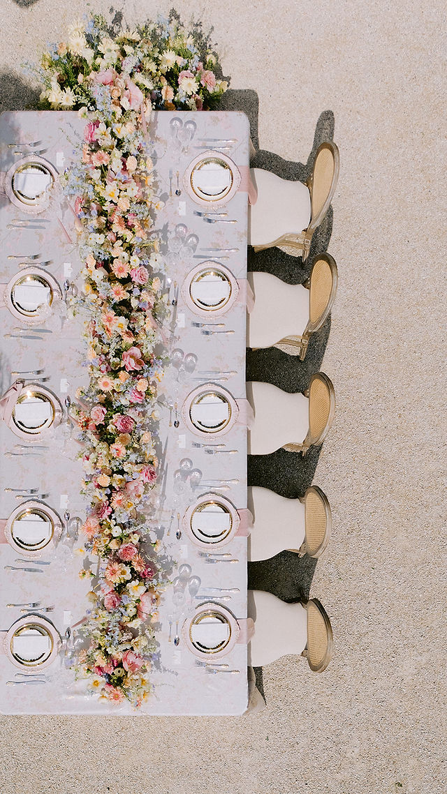 Wedding table seen from above