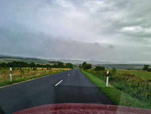 Driving to a retreat in Hungary, 2021.