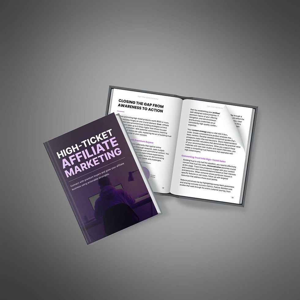a book with a title High ticket affiliate marketing