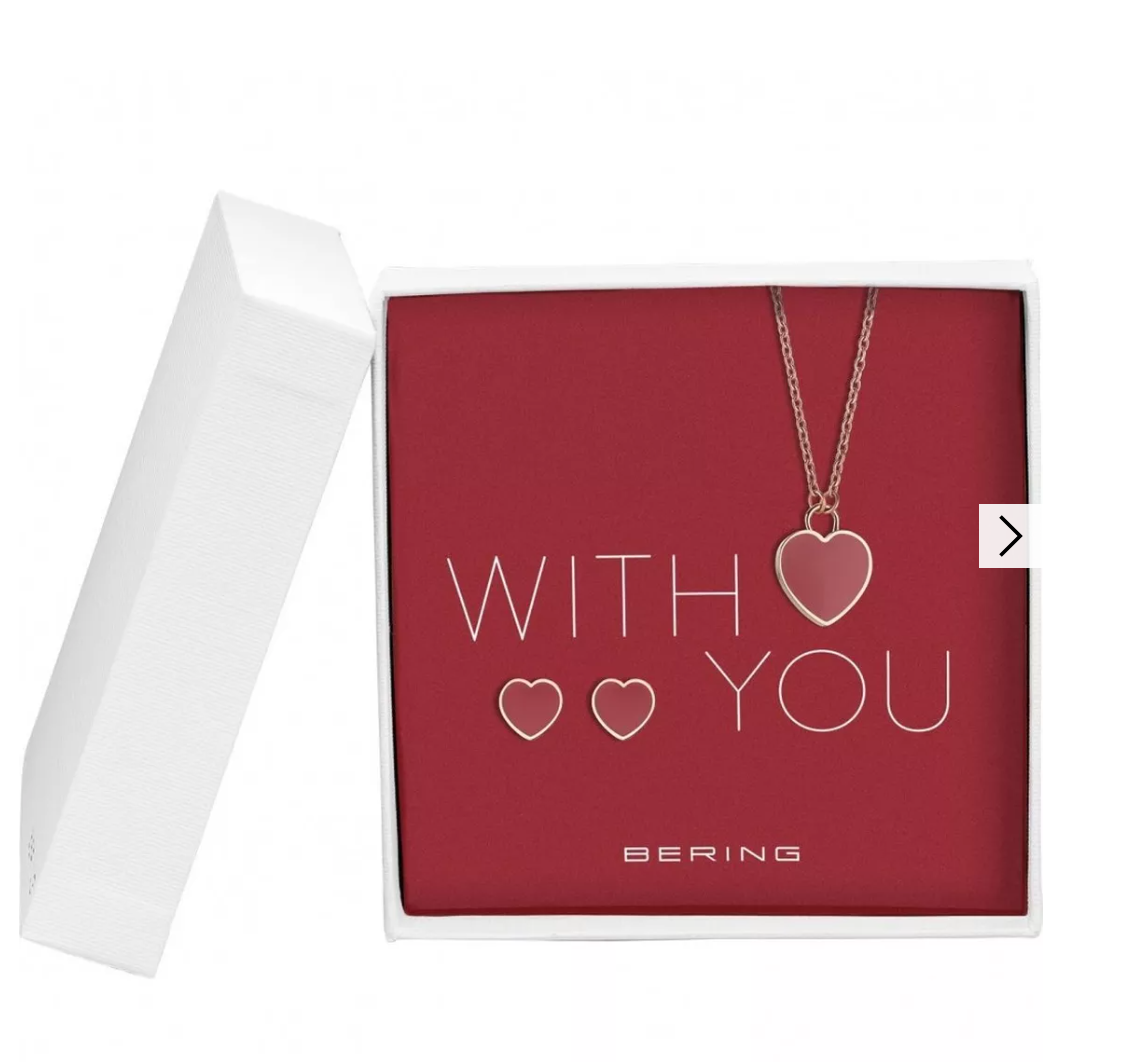 Bering Jewellery Necklace Earring Set  Rosegold 3 Bering J