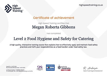 Gerastan Bakehouse Level 2 Food Hygiene and Safety for Catering