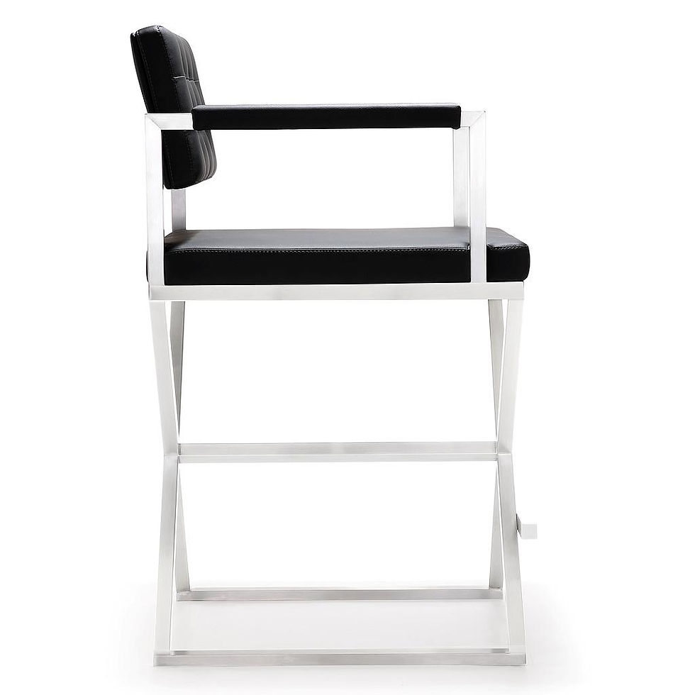 Thumbnail: OMARI BLACK STAINLESS STEEL BARSTOOL