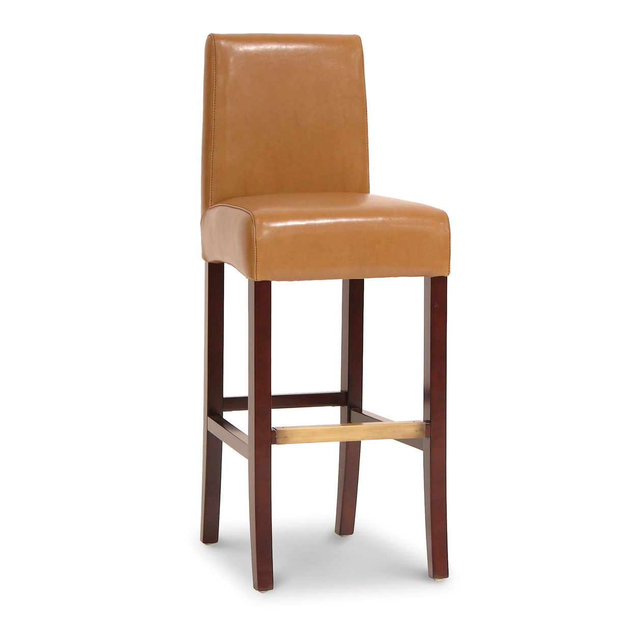 ABRA LEATHER 30" BARSTOOL, PALOMINO WITH BROWN STI